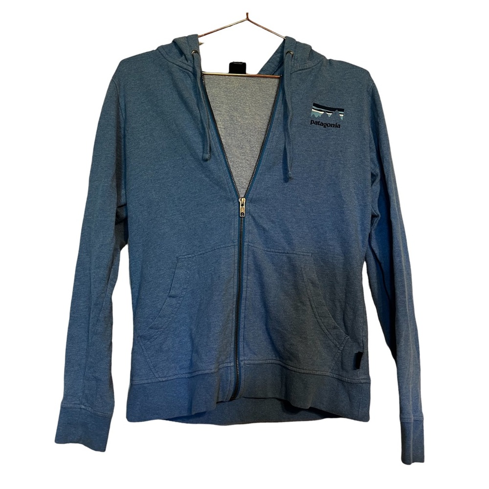 Patagonia Light Blue Zip Up Hoodie Size Small